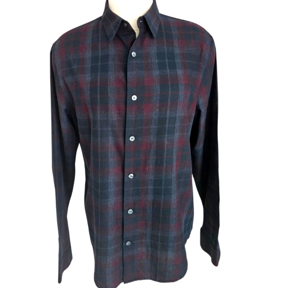 Vince Other - Vince Men's Red and Blue Plaid Button-Down Shirt